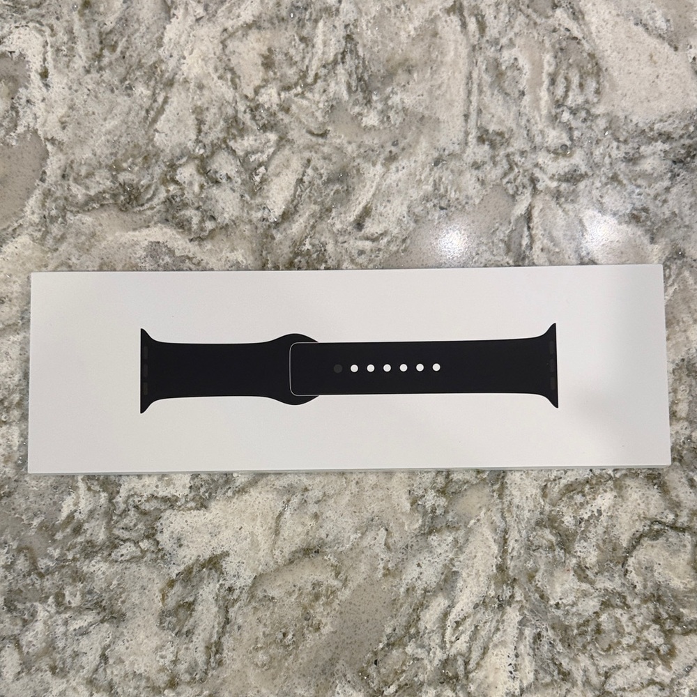 Apple Watch Black Sport Band with Stainless Steel Pin - brand new, unopened